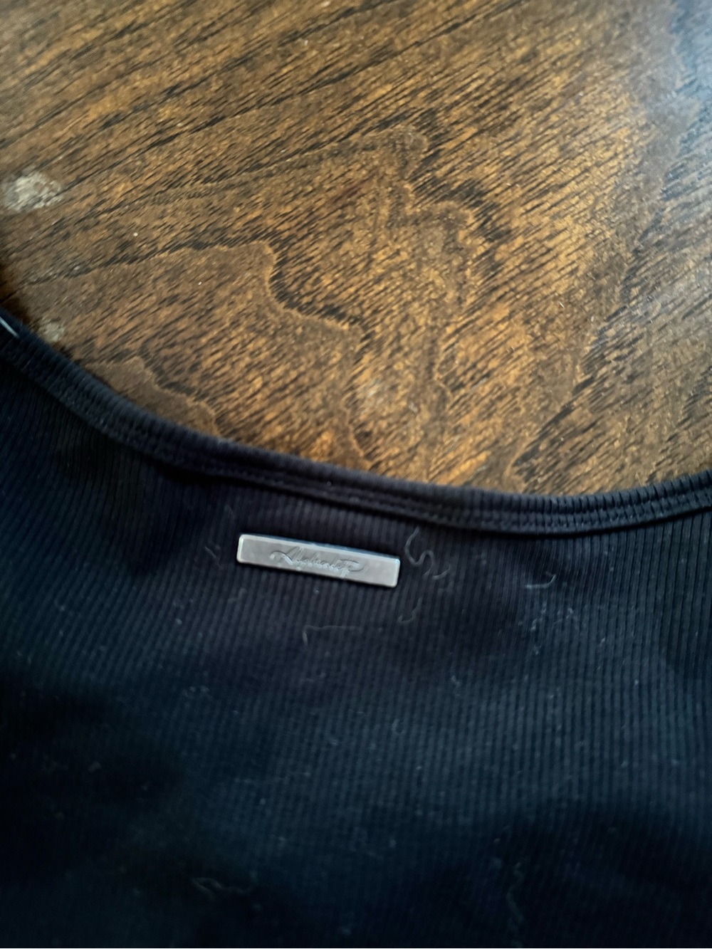Alphalete Asymmetrical Black Ribbed Scoop Neck Bodysuit - Picture 4 of 4